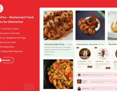 WooFoo – Restaurant Food Menu for Elementor