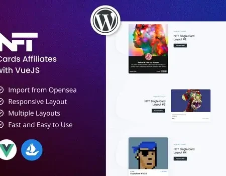 WordPress Live NFT Cards Affiliates with VueJS