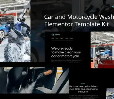 Esreb – Car & Motorcycle Wash Elementor Template Kit