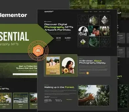 Essential – Photography NFT Portfolio Elementor Template Kit
