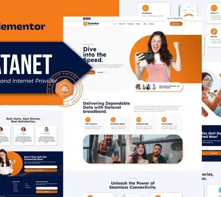 DataNet – Broadband Internet Services Provider Elementor Template Kit