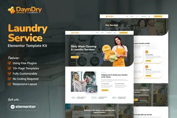 dayndry-laundry-service-elementor-template-kit dayndry laundry service elementor template kit