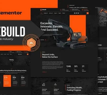 Debuild – Mining & Industry Elementor Pro Template Kit