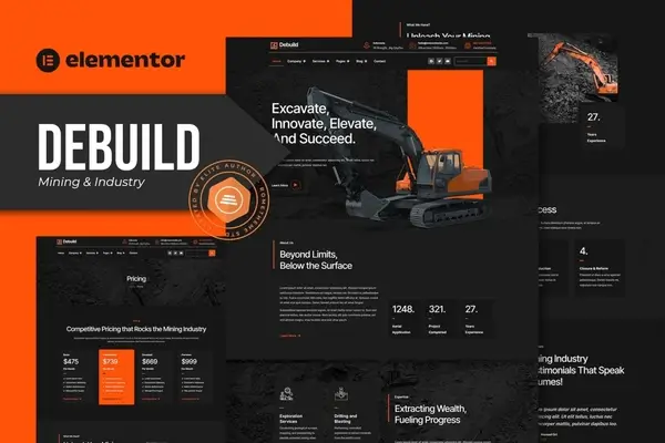 debuild-mining-industry-elementor-pro-template-kit debuild mining industry elementor pro template kit