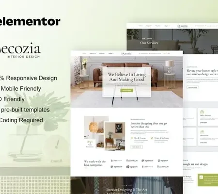 Decozia – Interior Design Service Elementor Template Kit