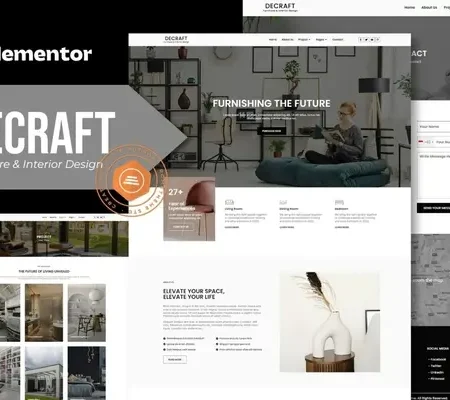 Decraft – Furniture & Interior Design Elementor Template Kit