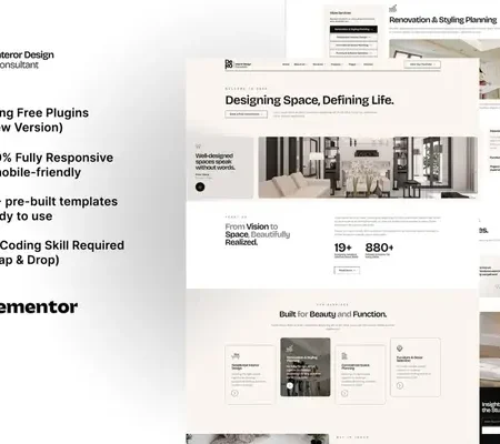 Deko – Interior Design Consultant Elementor Template Kit