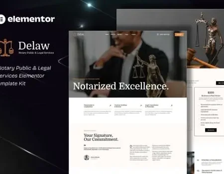 Delaw – Notary Public & Legal Services Elementor Template Kit