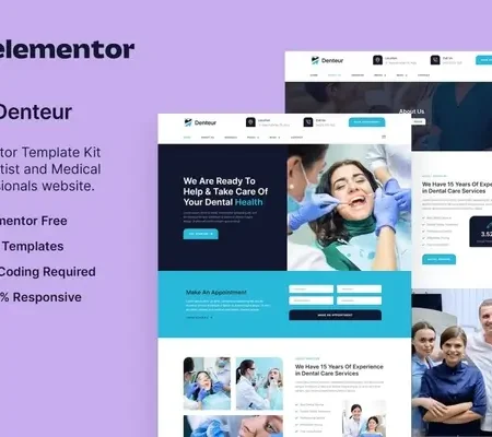 Denteur – Dentist & Dental Clinic Elementor Template Kit