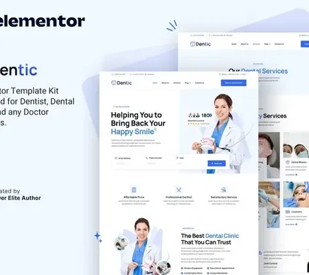 Dentic – Dentist & Dental Clinic Elementor Template Kit