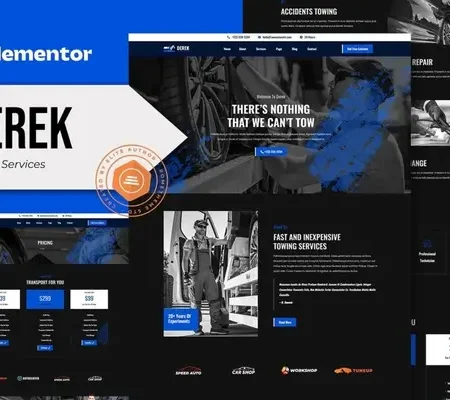 Derek – Towing Services Elementor Pro Template Kit
