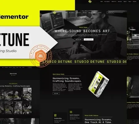 Detune – Recording Studio Elementor Pro Template Kit