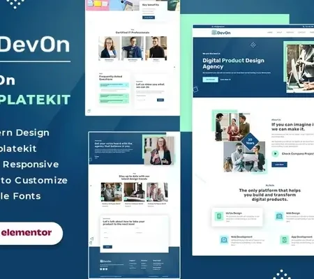 DevOn | Digital Product Design Agency Elementor Template Kit