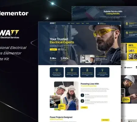Dewatt – Professional Electrical Services Elementor Template Kit