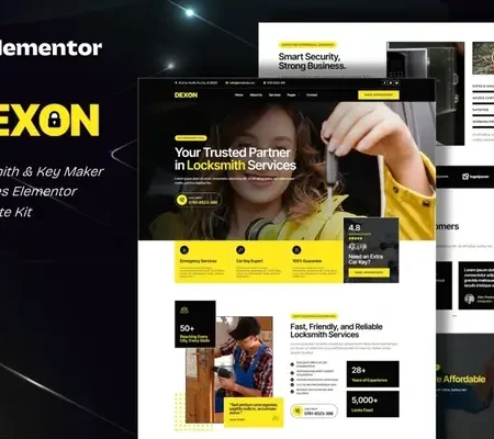 Dexon – Locksmith & Key Maker Services Elementor Template Kit