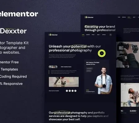 Dexxter – Photography & Portfolio Elementor Template Kit