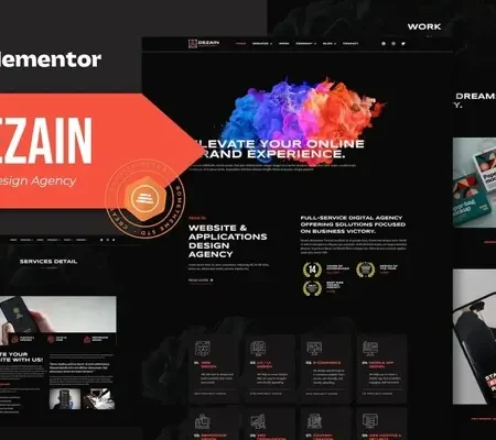 Dezain – Web Design Agency Elementor Pro Template Kit