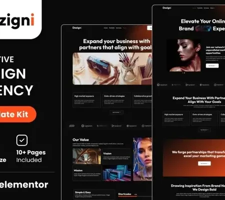 Dezigni – Creative Design Agency & Portfolio Elementor Template Kit