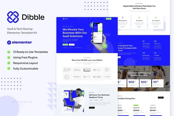dibble-saas-tech-startup-elementor-template-kit-1 dibble saas tech startup elementor template kit 1