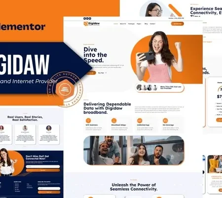 Digidaw – Broadband Internet Services Provider Elementor Template Kit