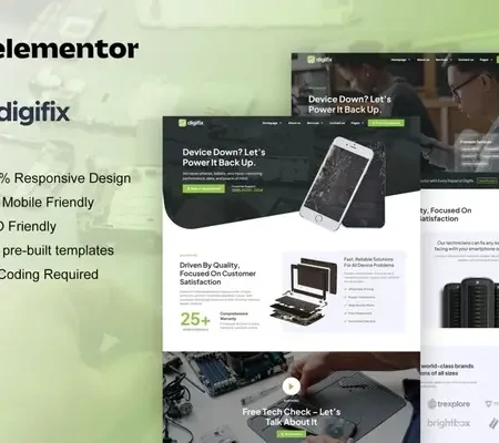 DigiFix – Mobile Phone Repair Elementor Pro Template Kit