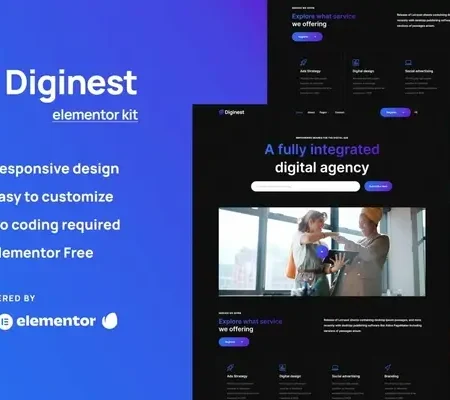 Diginest – Digital Agency Services Elementor Template Kit