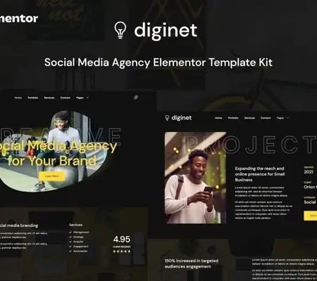 Diginet – Social Media Marketing Agency Elementor Template Kit
