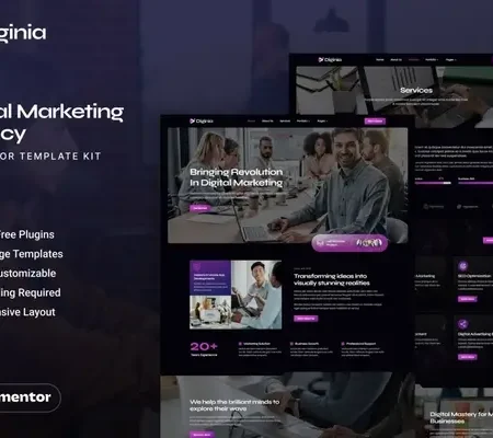 Diginia – Digital Marketing Agency Elementor Template Kit
