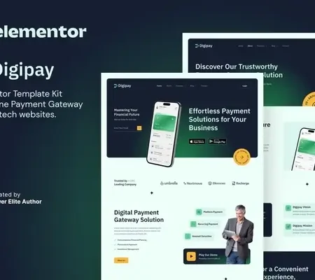 Digipay – Online Payment Gateway & Fintech Elementor Template Kit