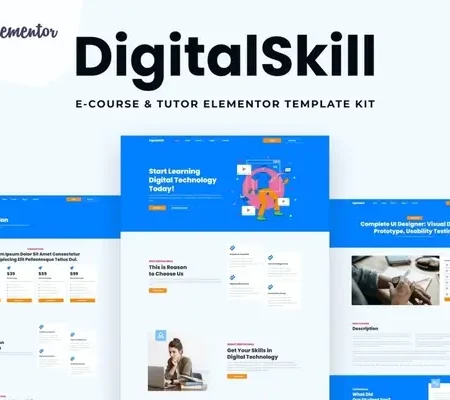 DigitalSkill – E-course & Online Tutorials Elementor Pro Template Kit