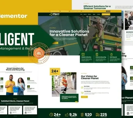 Diligent – Waste Management & Recycling Company Elementor Template Kit