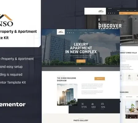 Dinso – Single Property & Apartment Elementor Template Kit