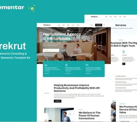 Direkrut – Human Resource Consulting and Recruitment Elementor Template Kit
