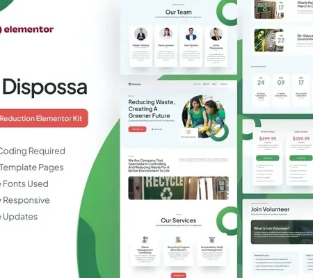 Dispossa – Waste Reduction Elementor Pro Template Kit