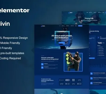 Divin – Diving Club Elementor ProTemplate Kit