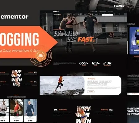 Djogging – Running Club Marathon & Sport Elementor Pro Template Kit