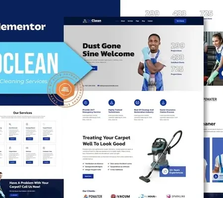 Doclean – Carpet Cleaning Services Elementor Template Kit