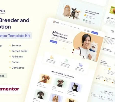 Dog Pals – Dog Breeder & Adoption Elementor Template Kit
