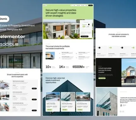 Domix – Real Estate & Property Investment Elementor Template Kit