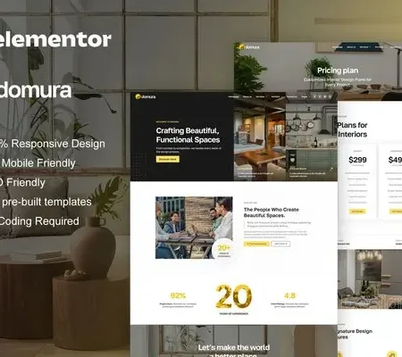 Domura – Interior Design & Architecture Elementor Pro Template Kit
