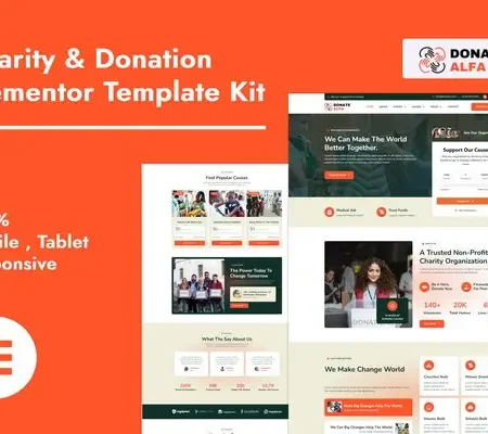 DonateAlfa – Charity & Donation Elementor Pro Template Kit