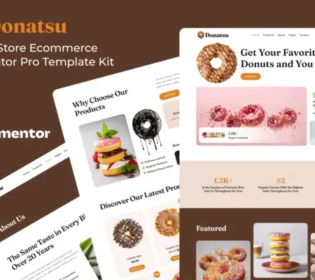 Donatsu – Donut Store Ecommerce Elementor Pro Template Kit