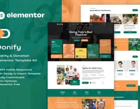Donify – Charity & Donation Elementor Template Kit