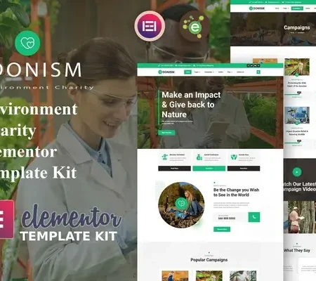 Donism – Environment Charity Elementor Template Kit