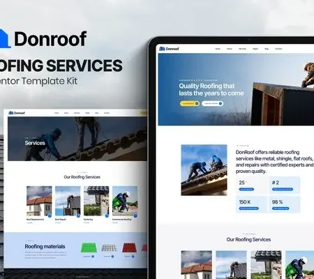 Donroof – Roofing Services Elementor Template Kit