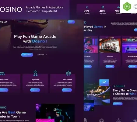 Dosino – Arcade Games & Attractions Elementor Template Kit