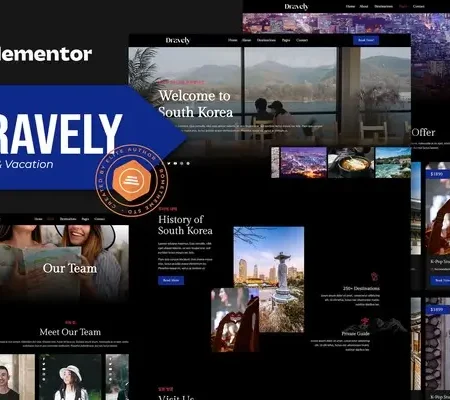Dravely – Travel & Vacation Elementor Template Kit