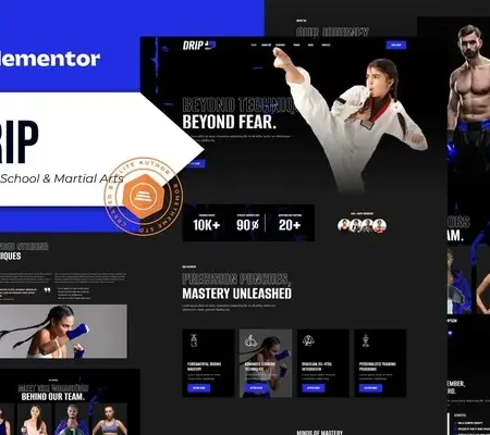 Drip – Boxing School & Martial Arts Elementor Template Kit