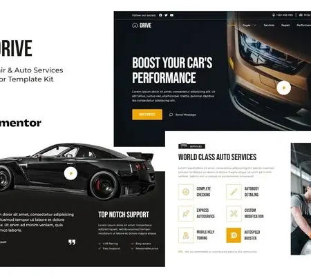 Drive – Car Repair & Auto Service Elementor Template Kit