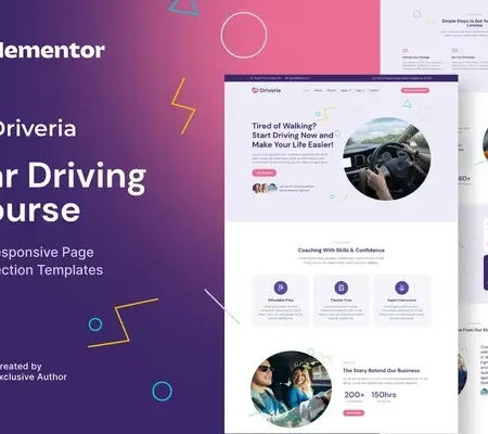 Driveria – Car Driving Course Elementor Template Kit